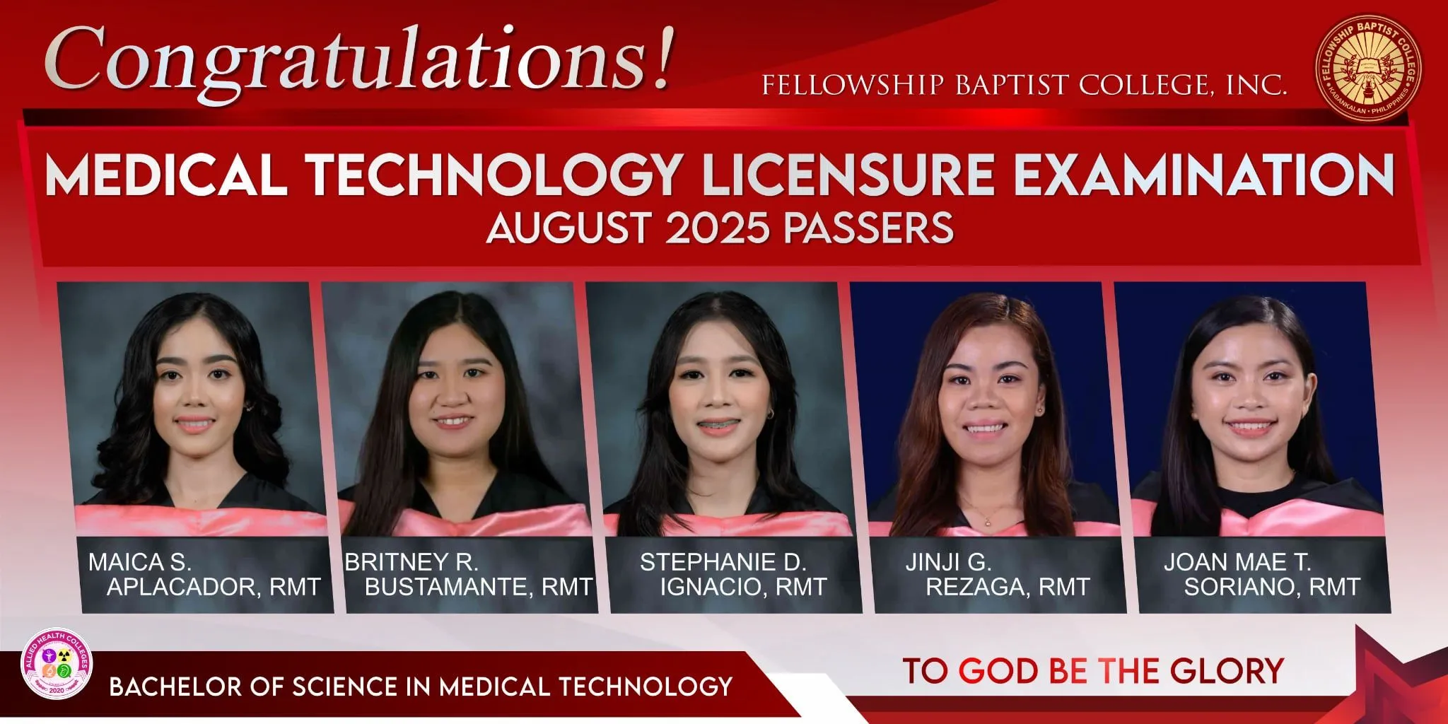 Congratulations to our Newly Registered Medical Technologist!